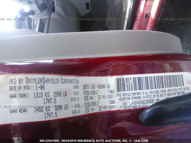 1J4GR48K86C242635 - 2006 JEEP GRAND CHEROKEE LAREDO/COLUMBIA/FREEDOM 红色 照片 9