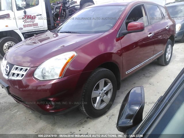 JN8AS5MT2DW005773 - 2013 NISSAN ROGUE S/SV RED photo 2
