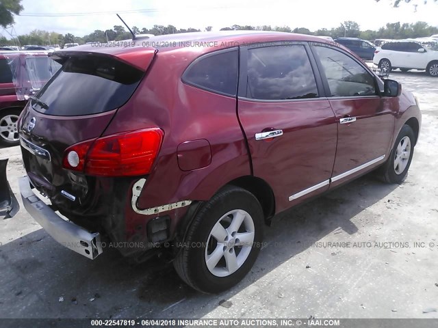JN8AS5MT2DW005773 - 2013 NISSAN ROGUE S/SV RED photo 4