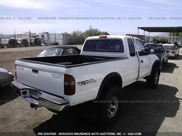 4TASN92N4YZ623504 - 2000 TOYOTA TACOMA XTRACAB PRERUNNER WHITE photo 4