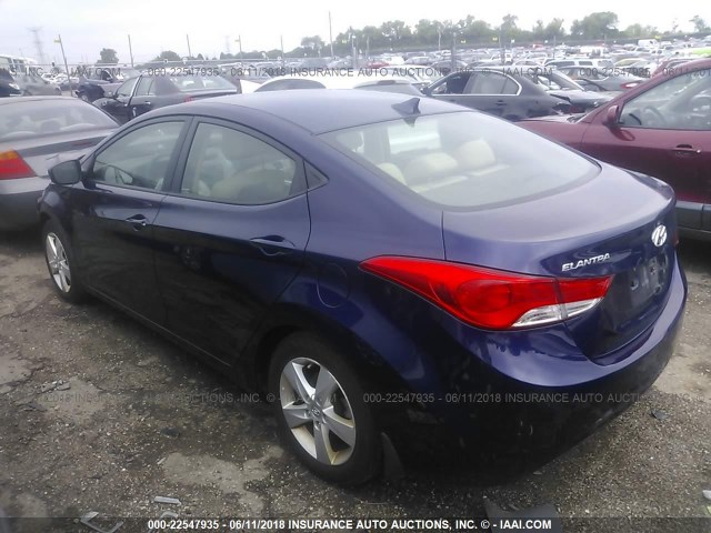 5NPDH4AE3DH251308 - 2013 HYUNDAI ELANTRA GLS/LIMITED BLUE photo 3