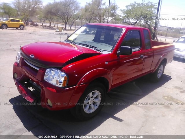 1N6DD26S41C368382 - 2001 NISSAN FRONTIER KING CAB XE RED photo 2