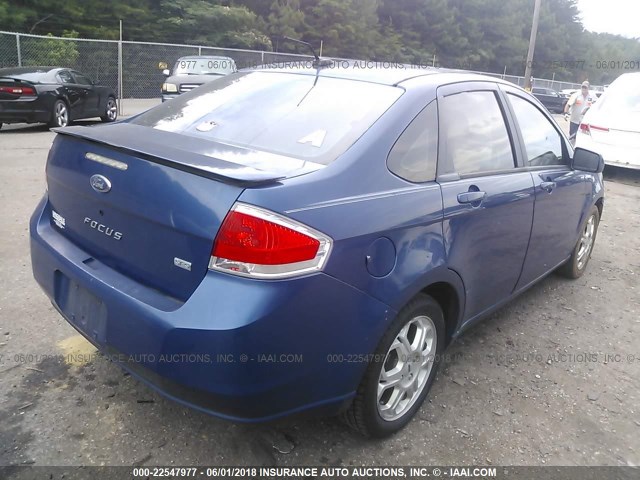 1FAHP36N89W217914 - 2009 FORD FOCUS SES BLUE photo 4