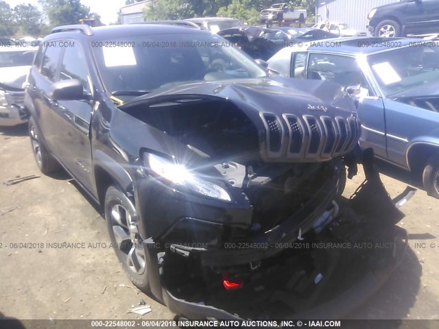 1C4PJMBS0EW186385 - 2014 JEEP CHEROKEE TRAILHAWK BLACK photo 1