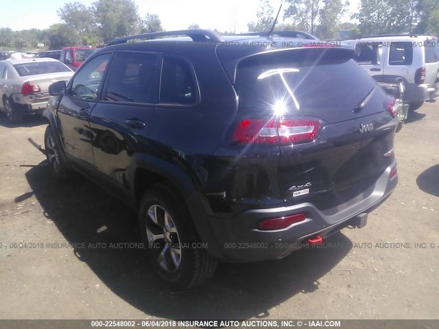 1C4PJMBS0EW186385 - 2014 JEEP CHEROKEE TRAILHAWK BLACK photo 3