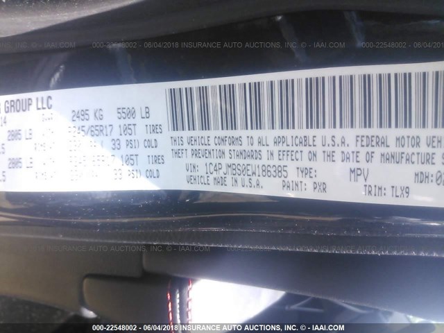 1C4PJMBS0EW186385 - 2014 JEEP CHEROKEE TRAILHAWK 黑色 照片 9