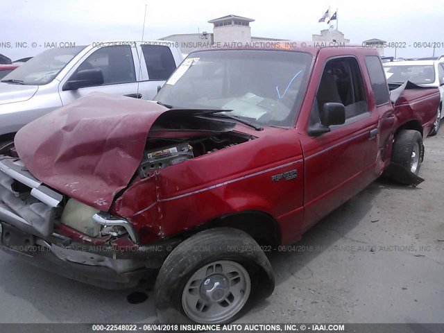 1FTCR14A2VPA17179 - 1997 FORD RANGER SUPER CAB RED photo 2