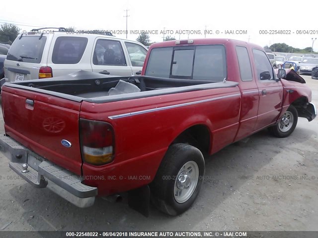1FTCR14A2VPA17179 - 1997 FORD RANGER SUPER CAB RED photo 4