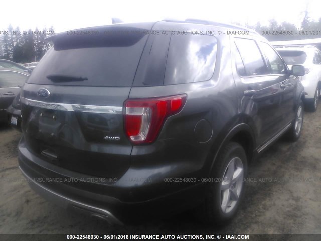 1FM5K8D83HGB00316 - 2017 FORD EXPLORER XLT BLACK photo 4