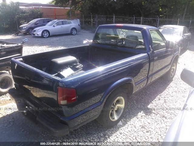 1GCCS1443YK162179 - 2000 CHEVROLET S TRUCK S10 BLUE photo 4