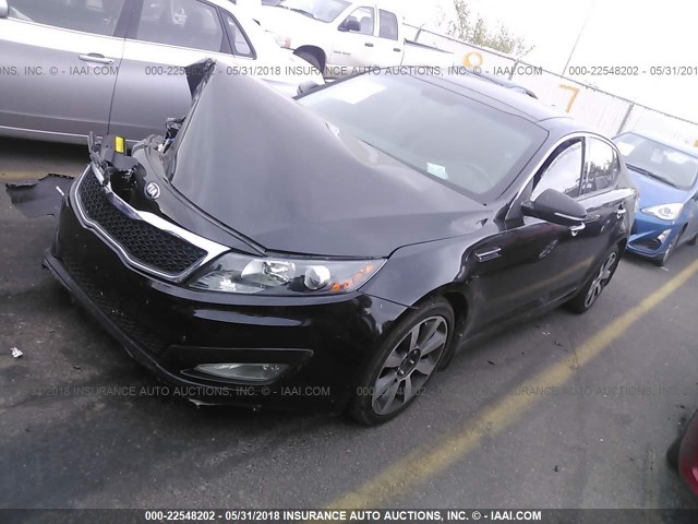 5XXGR4A68DG130482 - 2013 KIA OPTIMA SX BLACK photo 2