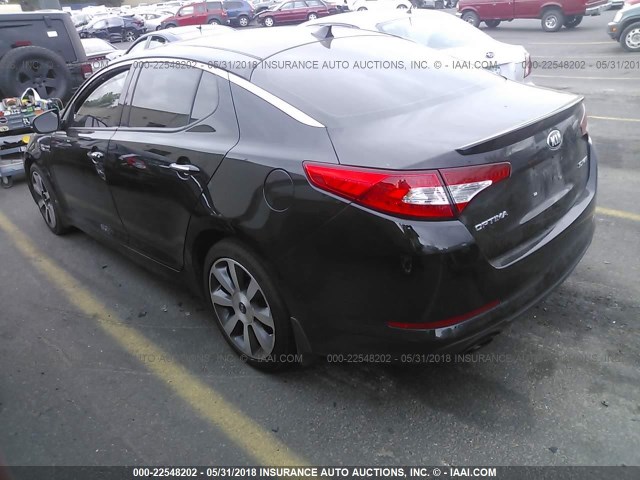 5XXGR4A68DG130482 - 2013 KIA OPTIMA SX BLACK photo 3