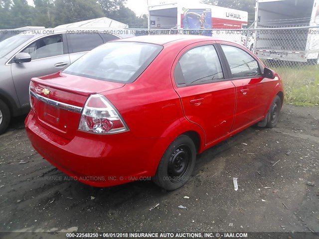 KL1TD5DEXAB086385 - 2010 CHEVROLET AVEO LS/LT RED photo 4