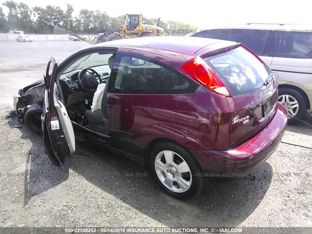 1FAHP31N27W118980 - 2007 FORD FOCUS ZX3/S/SE/SES MAROON photo 3