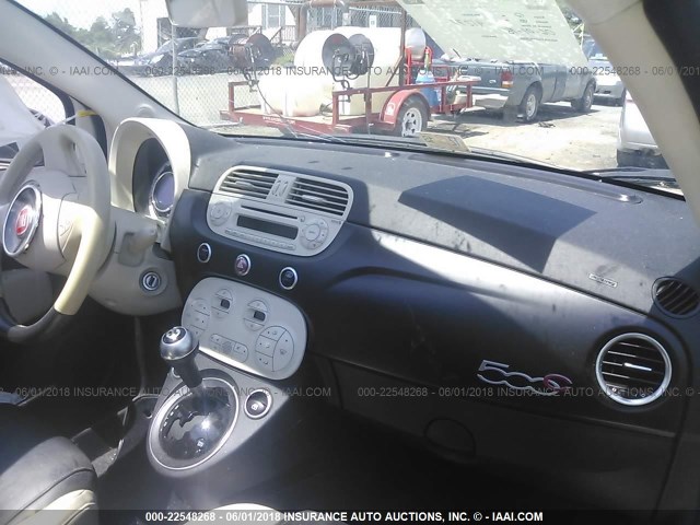 3C3CFFER9CT229231 - 2012 FIAT 500 LOUNGE WHITE photo 5