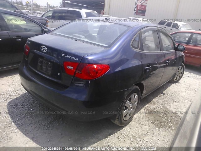 KMHDU46D68U554361 - 2008 HYUNDAI ELANTRA GLS/SE/LIMITED BLUE photo 4