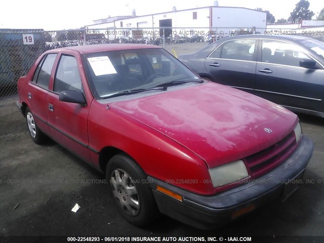 1B3XP28D5MN643435 - 1991 DODGE SHADOW AMERICA/S RED photo 1