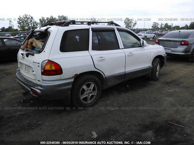 KM8SC73D14U743784 - 2004 HYUNDAI SANTA FE GLS/LX WHITE photo 4