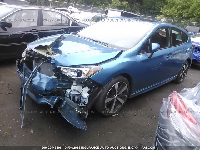 4S3GTAM62H3726642 - 2017 SUBARU IMPREZA SPORT BLUE photo 2