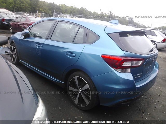 4S3GTAM62H3726642 - 2017 SUBARU IMPREZA SPORT BLUE photo 3