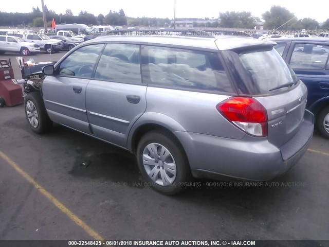 4S4BP60C287320002 - 2008 SUBARU OUTBACK GRAY photo 3