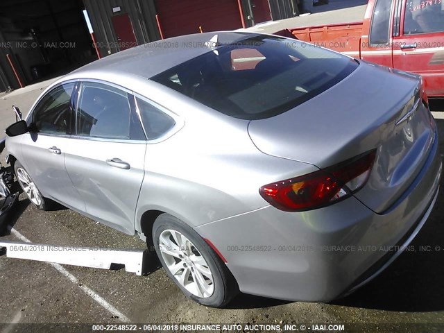 1C3CCCAB7FN642138 - 2015 CHRYSLER 200 LIMITED SILVER photo 3