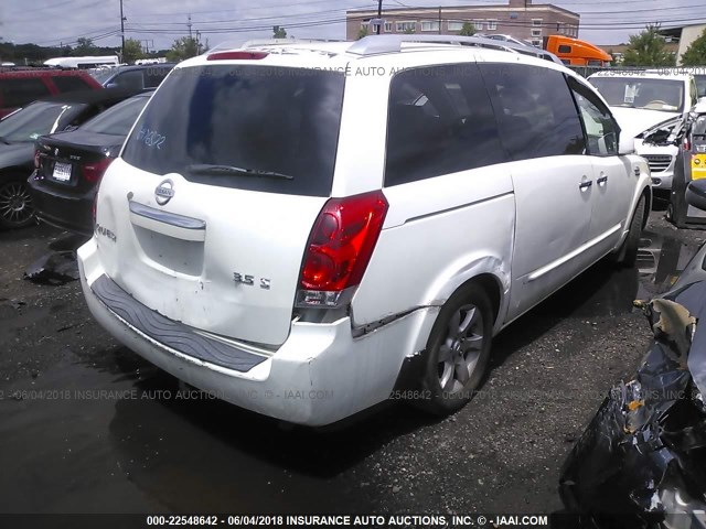 5N1BV28U68N109666 - 2008 NISSAN QUEST S/SE/SL WHITE photo 4