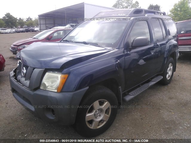 5N1AN08W57C515126 - 2007 NISSAN XTERRA OFF ROAD/S/SE BLUE photo 2