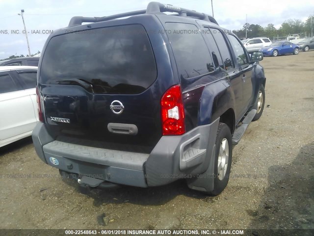 5N1AN08W57C515126 - 2007 NISSAN XTERRA OFF ROAD/S/SE BLUE photo 4