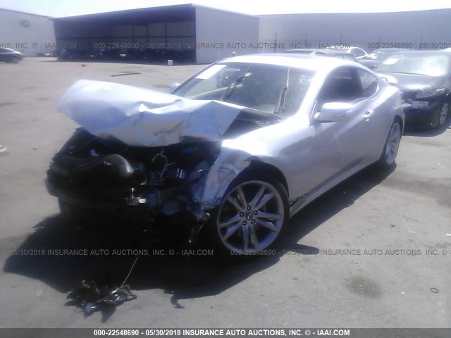 KMHHU6KH3CU077919 - 2012 HYUNDAI GENESIS COUPE 3.8L SILVER photo 2