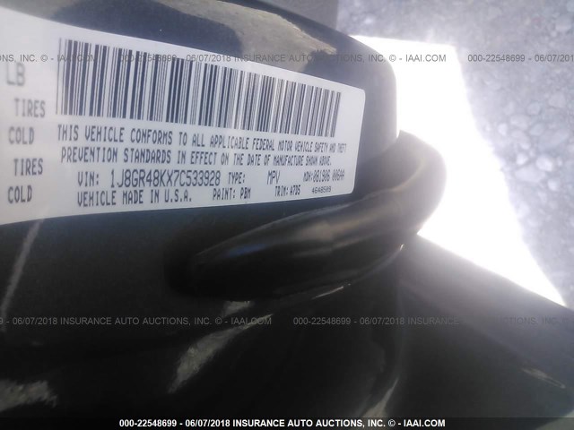 1J8GR48KX7C533928 - 2007 JEEP GRAND CHEROKEE LAREDO/COLUMBIA/FREEDOM 绿色 照片 9