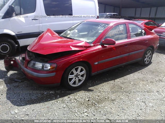 YV1RS61R212045006 - 2001 VOLVO S60 RED photo 2