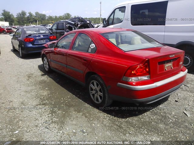 YV1RS61R212045006 - 2001 VOLVO S60 RED photo 3