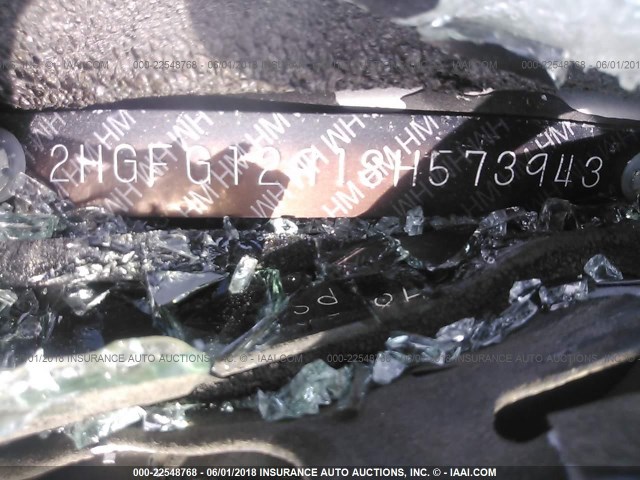 2HGFG12918H573943 - 2008 HONDA CIVIC EXL ნაცრისფერი ფოტო 9