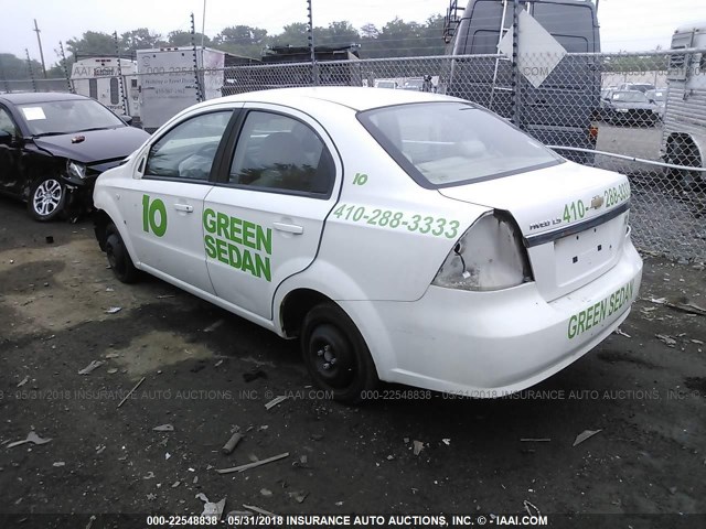 KL1TD56688B273902 - 2008 CHEVROLET AVEO LS WHITE photo 3