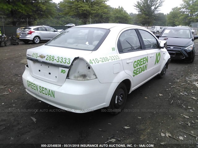 KL1TD56688B273902 - 2008 CHEVROLET AVEO LS WHITE photo 4