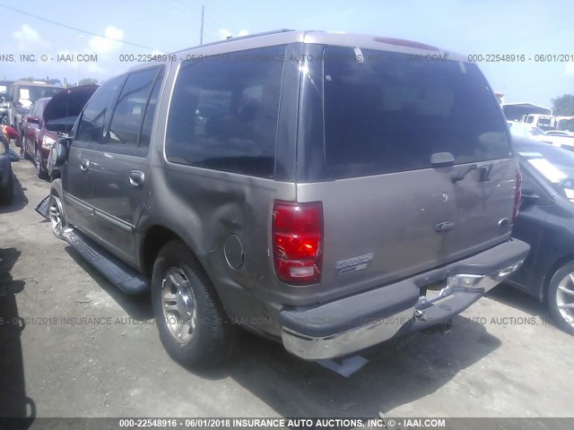 1FMRU15L11LA21522 - 2001 FORD EXPEDITION XLT 棕色 照片 3