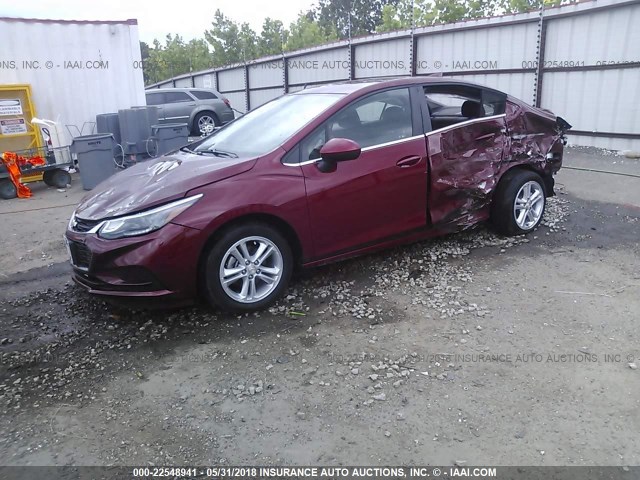 1G1BE5SMXJ7204796 - 2018 CHEVROLET CRUZE LT RED photo 2