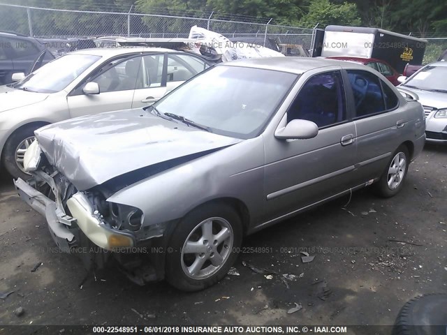 3N1CB51D62L649283 - 2002 NISSAN SENTRA XE/GXE GOLD photo 2