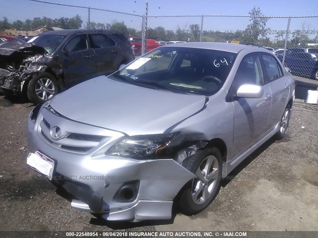 2T1BU4EE6DC970116 - 2013 TOYOTA COROLLA S/LE SILVER photo 2