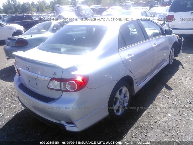 2T1BU4EE6DC970116 - 2013 TOYOTA COROLLA S/LE SILVER photo 4