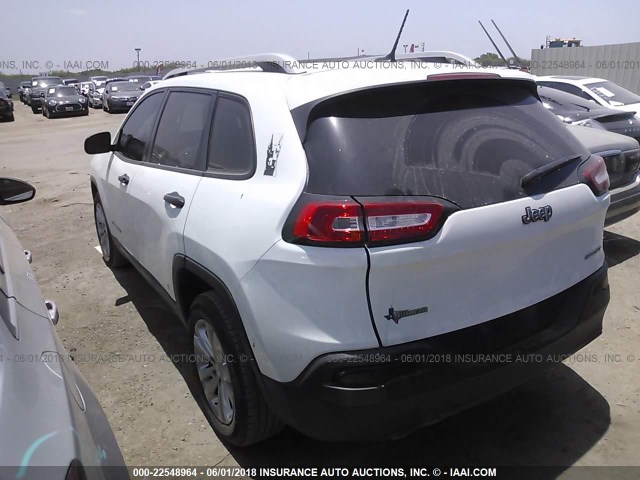 1C4PJLAB7FW628317 - 2015 JEEP CHEROKEE SPORT WHITE photo 3