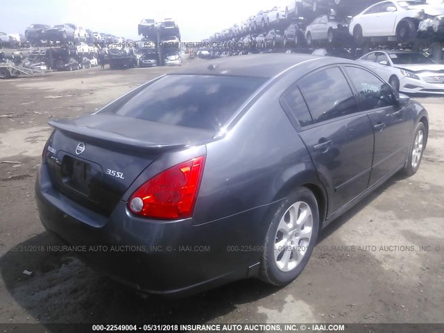 1N4BA41E28C821303 - 2008 NISSAN MAXIMA SE/SL GRAY photo 4