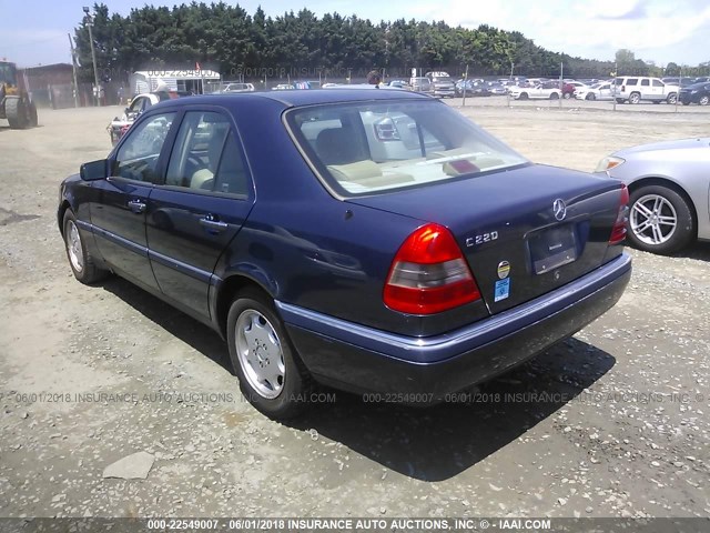 WDBHA22E7SF187837 - 1995 MERCEDES-BENZ C 220 BLUE photo 3