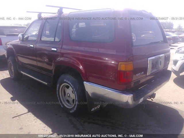 JT3VN39W6M0056857 - 1991 TOYOTA 4RUNNER VN39 SR5 勃艮第红 照片 3