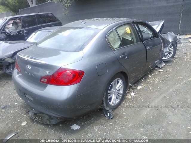 JN1CV6AP7DM726193 - 2013 INFINITI G37 JOURNEY/SPORT GRAY photo 4