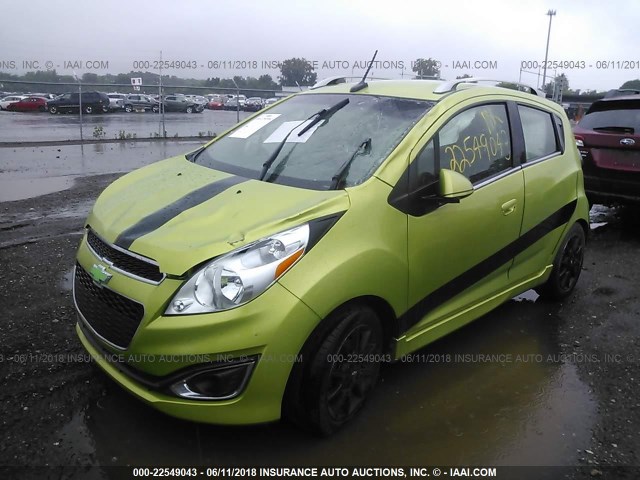 KL8CF6S93DC519809 - 2013 CHEVROLET SPARK 2LT GREEN photo 2