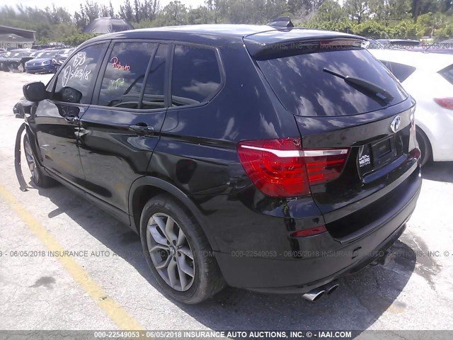 5UXWX9C57E0D11774 - 2014 BMW X3 XDRIVE28I BLACK photo 3