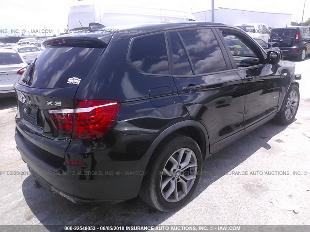 5UXWX9C57E0D11774 - 2014 BMW X3 XDRIVE28I BLACK photo 4