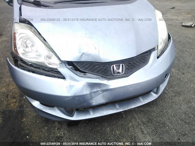 JHMGE8H51BC019669 - 2011 HONDA FIT SPORT BLUE photo 6